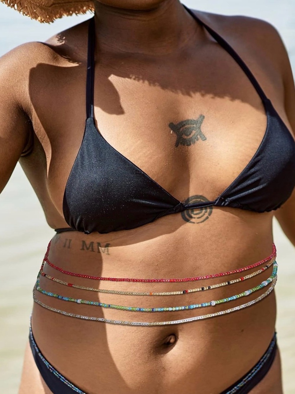 Teniinet 4PCS 50” Handmade African Waist Beads for Women Non-Stretching(Tie-on) - Picture 3 of 3